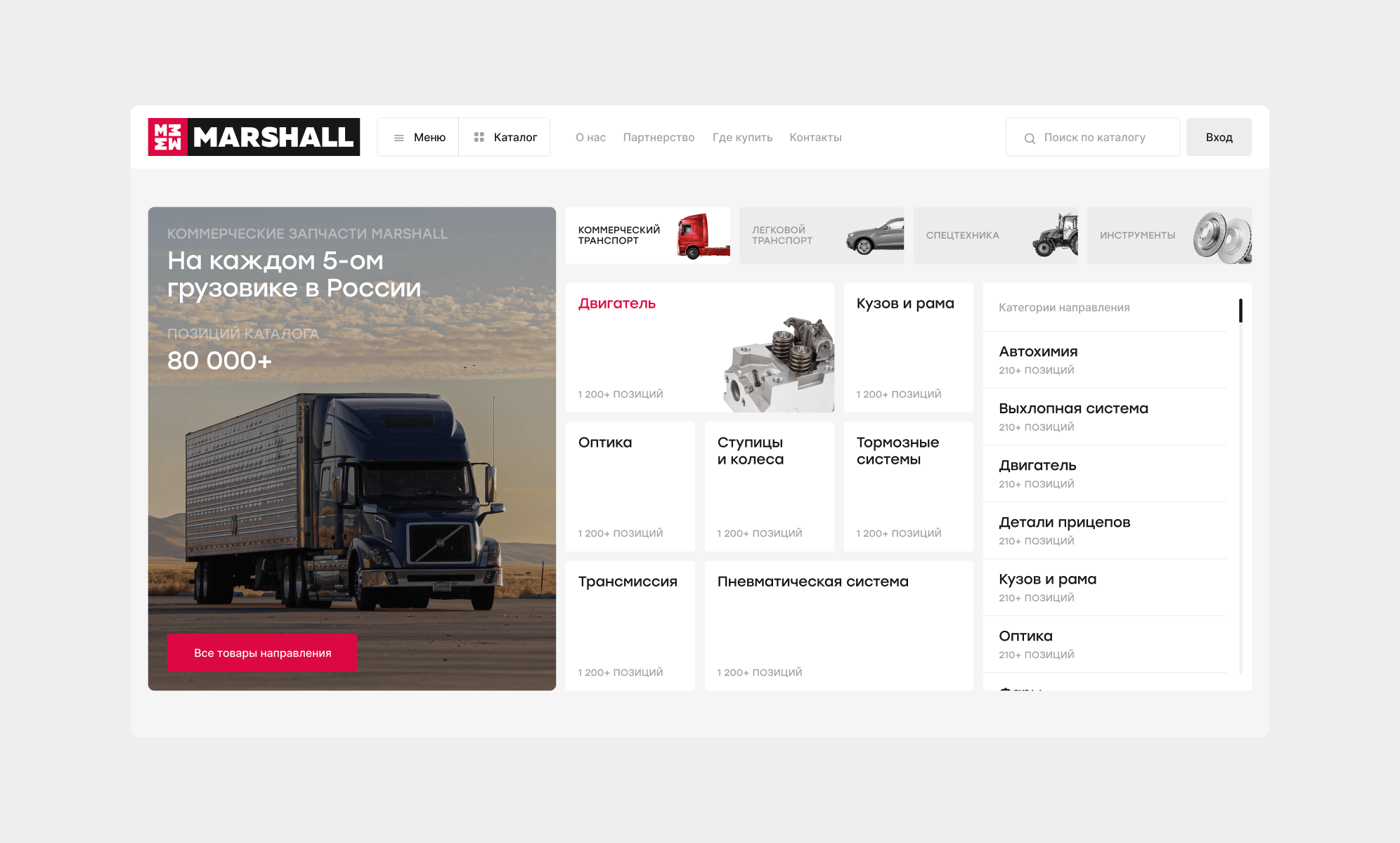 Экран каталога и структуры направлений